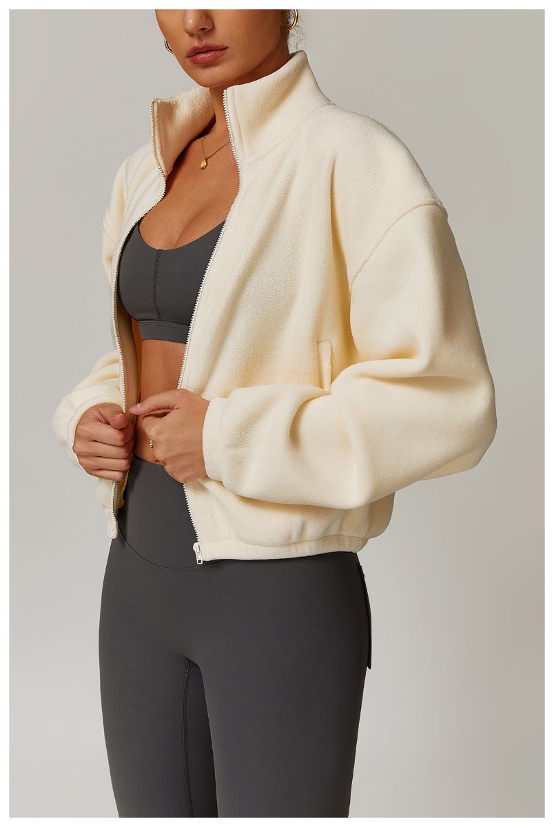 Womens Casual Cropped 95% polyester 5% spandex Jacket Z-8921 print logo 32