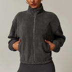 Womens Casual Cropped 95% polyester 5% spandex Jacket Z-8921 print logo 5