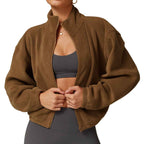 Womens Casual Cropped 95% polyester 5% spandex Jacket Z-8921 print logo 10
