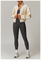 Womens Casual Cropped 95% polyester 5% spandex Jacket Z-8921 print logo 33