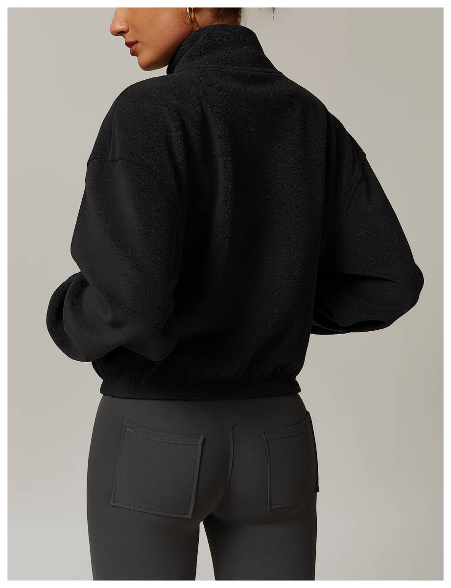 Womens Casual Cropped 95% polyester 5% spandex Jacket Z-8921 print logo 45
