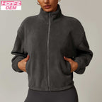 Womens Casual Cropped 95% polyester 5% spandex Jacket Z-8921 print logo 14