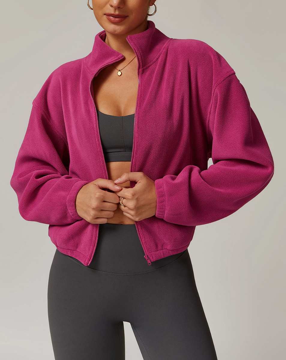Womens Casual Cropped 95% polyester 5% spandex Jacket Z-8921 print logo 34