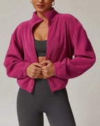 Womens Casual Cropped 95% polyester 5% spandex Jacket Z-8921 print logo 34