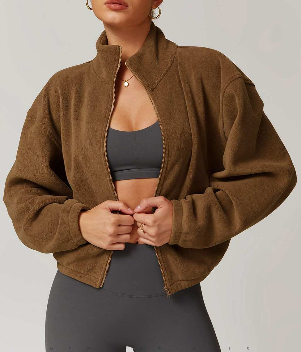 Womens Casual Cropped 95% polyester 5% spandex Jacket Z-8921 print logo 20