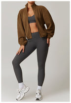 Womens Casual Cropped 95% polyester 5% spandex Jacket Z-8921 print logo 27