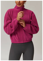 Womens Casual Cropped 95% polyester 5% spandex Jacket Z-8921 print logo 35
