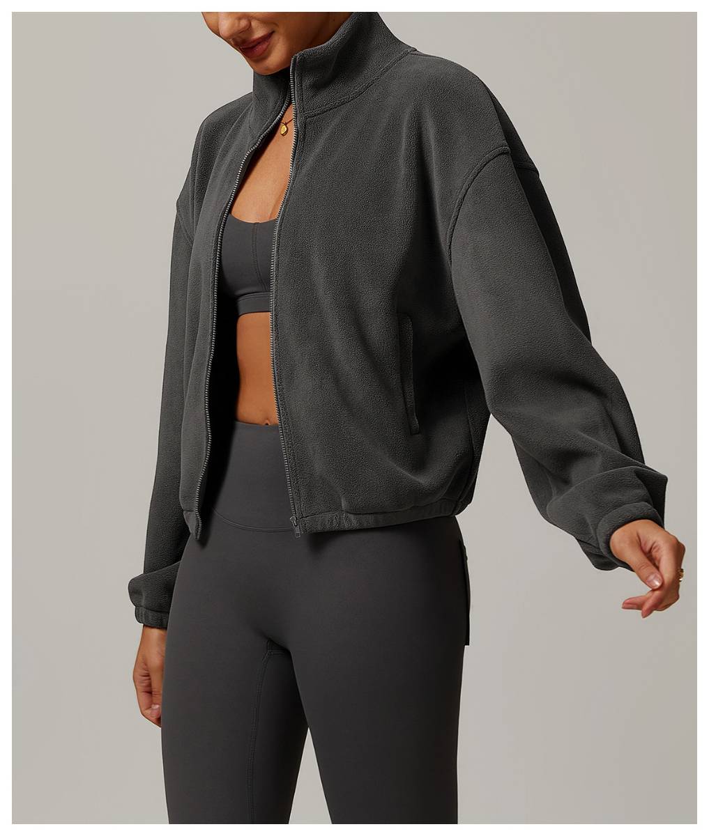 Womens Casual Cropped 95% polyester 5% spandex Jacket Z-8921 print logo 43