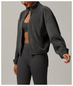Womens Casual Cropped 95% polyester 5% spandex Jacket Z-8921 print logo 43