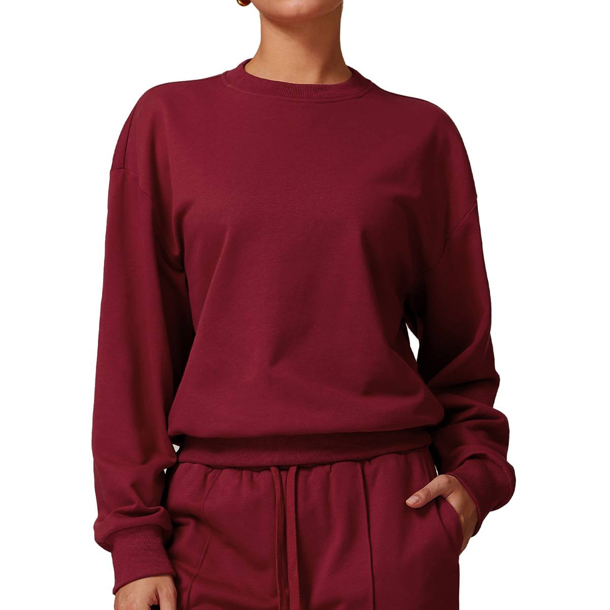 Womens Activewear Fitness 83%cotton 17%polyester Sweatshirt Z-8933 print logo 9