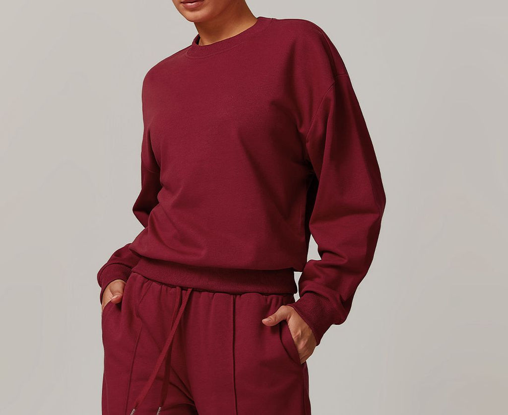 Womens Activewear Fitness 83%cotton 17%polyester Sweatshirt Z-8933 print logo 19