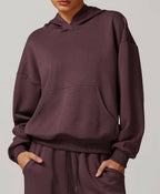 Womens Casual Activewear 42% rayon cotton 50% polyester 8% spandex Hoodie Z-8952 print logo 9