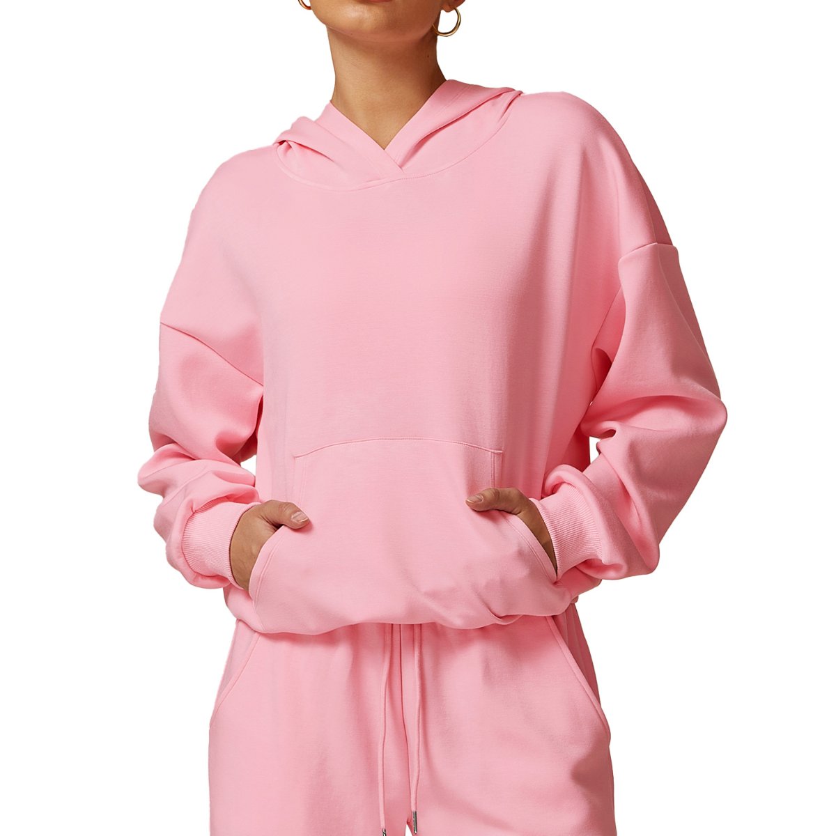 Womens Casual Activewear 42% rayon cotton 50% polyester 8% spandex Hoodie Z-8952 print logo 10
