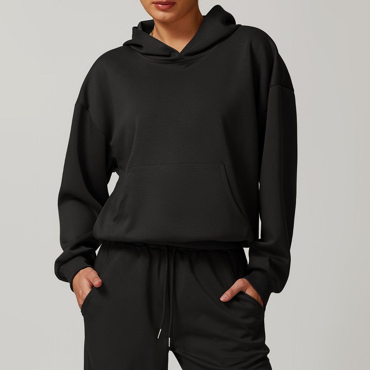 Womens Casual Activewear 42% rayon cotton 50% polyester 8% spandex Hoodie Z-8952 print logo 11