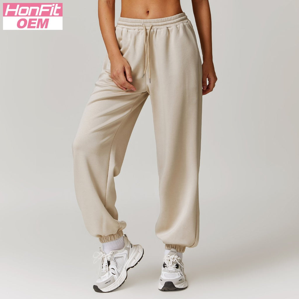 Womens Sports Fitness 42% rayon cotton 50% polyester 8% spandex Joggers Z-8952 print logo 13