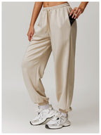 Womens Sports Fitness 42% rayon cotton 50% polyester 8% spandex Joggers Z-8952 print logo 30