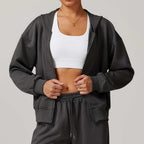 Womens Casual Sports 42% rayon cotton 50% polyester 8% spandex Zip Hoodie Z-8952 print logo 5