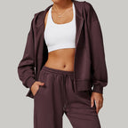 Womens Casual Sports 42% rayon cotton 50% polyester 8% spandex Zip Hoodie Z-8952 print logo 17