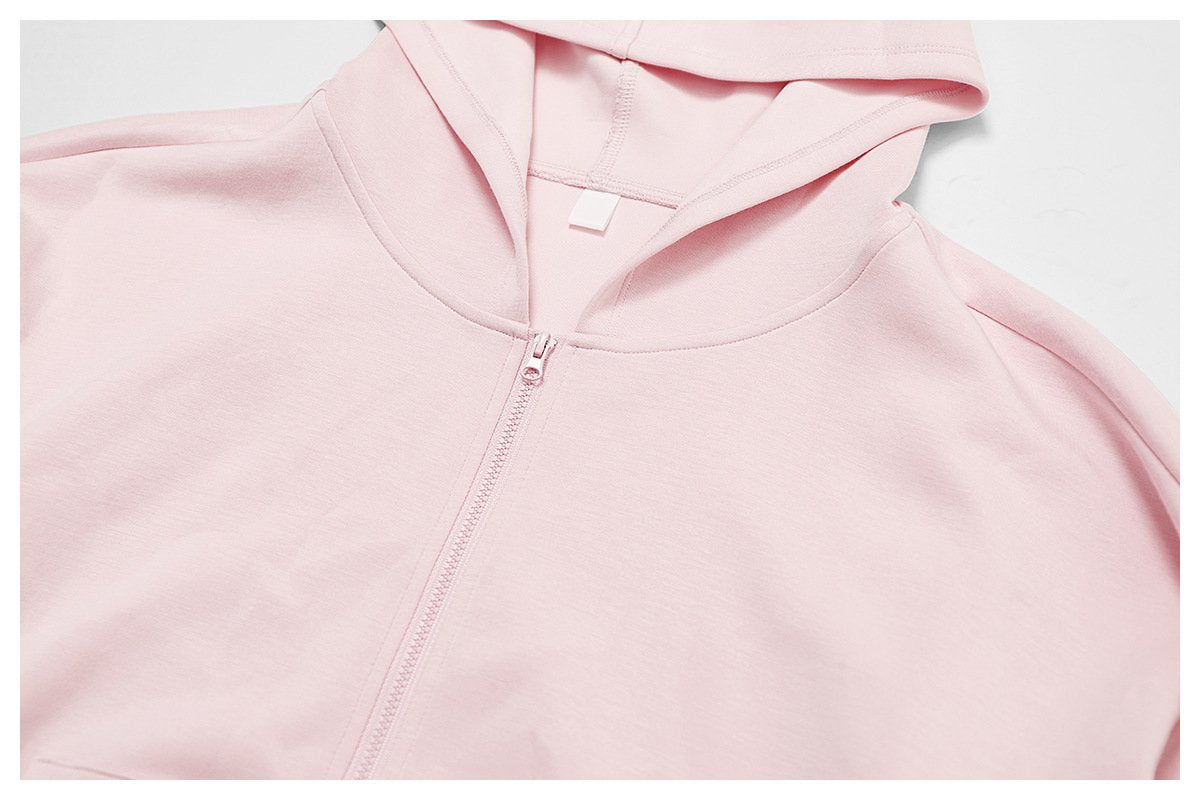 Womens Casual Sports 42% rayon cotton 50% polyester 8% spandex Zip Hoodie Z-8952 print logo 53