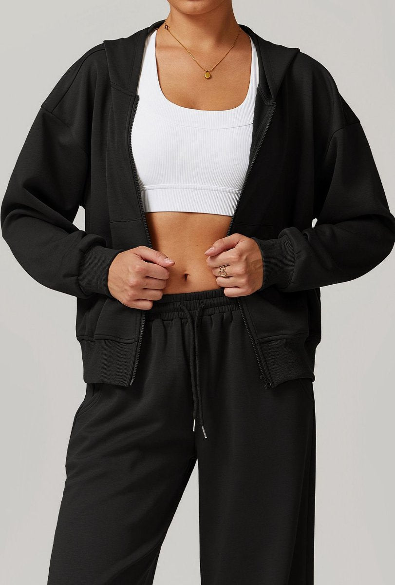Womens Casual Sports 42% rayon cotton 50% polyester 8% spandex Zip Hoodie Z-8952 print logo 46