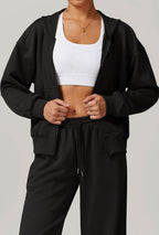 Womens Casual Sports 42% rayon cotton 50% polyester 8% spandex Zip Hoodie Z-8952 print logo 46