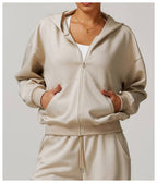 Womens Casual Sports 42% rayon cotton 50% polyester 8% spandex Zip Hoodie Z-8952 print logo 30