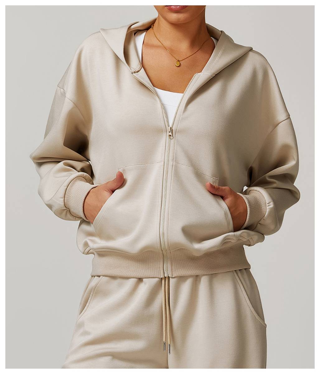 Womens Casual Sports 42% rayon cotton 50% polyester 8% spandex Zip Hoodie Z-8952 print logo 30