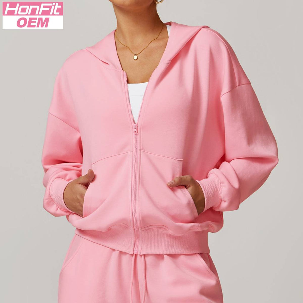 Womens Casual Sports 42% rayon cotton 50% polyester 8% spandex Zip Hoodie Z-8952 print logo 10