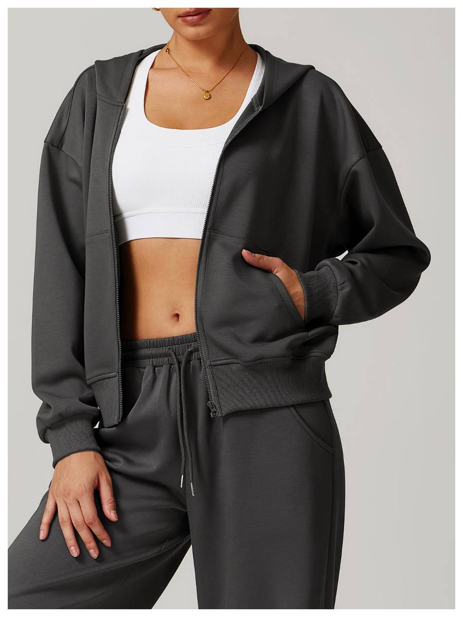 Womens Casual Sports 42% rayon cotton 50% polyester 8% spandex Zip Hoodie Z-8952 print logo 23