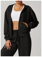 Womens Casual Sports 42% rayon cotton 50% polyester 8% spandex Zip Hoodie Z-8952 print logo 47