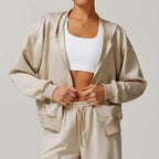 Womens Casual Sports 42% rayon cotton 50% polyester 8% spandex Zip Hoodie Z-8952 print logo 7