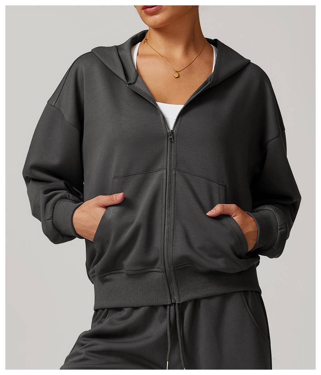 Womens Casual Sports 42% rayon cotton 50% polyester 8% spandex Zip Hoodie Z-8952 print logo 24