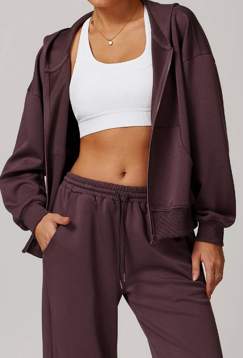 Womens Casual Sports 42% rayon cotton 50% polyester 8% spandex Zip Hoodie Z-8952 print logo 40