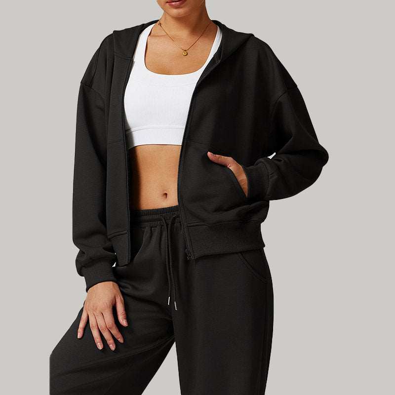 Womens Casual Sports 42% rayon cotton 50% polyester 8% spandex Zip Hoodie Z-8952 print logo 16