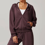 Womens Casual Sports 42% rayon cotton 50% polyester 8% spandex Zip Hoodie Z-8952 print logo 12
