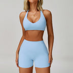 Womens Activewear 78%Nylon 22%Spandex 4 Piece Yoga Set Z-9300 - bra print logo 1