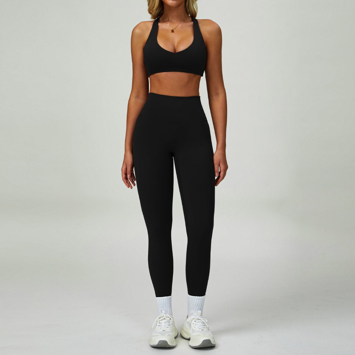 Womens Activewear 78%Nylon 22%Spandex 4 Piece Yoga Set Z-9300 - bra print logo 18