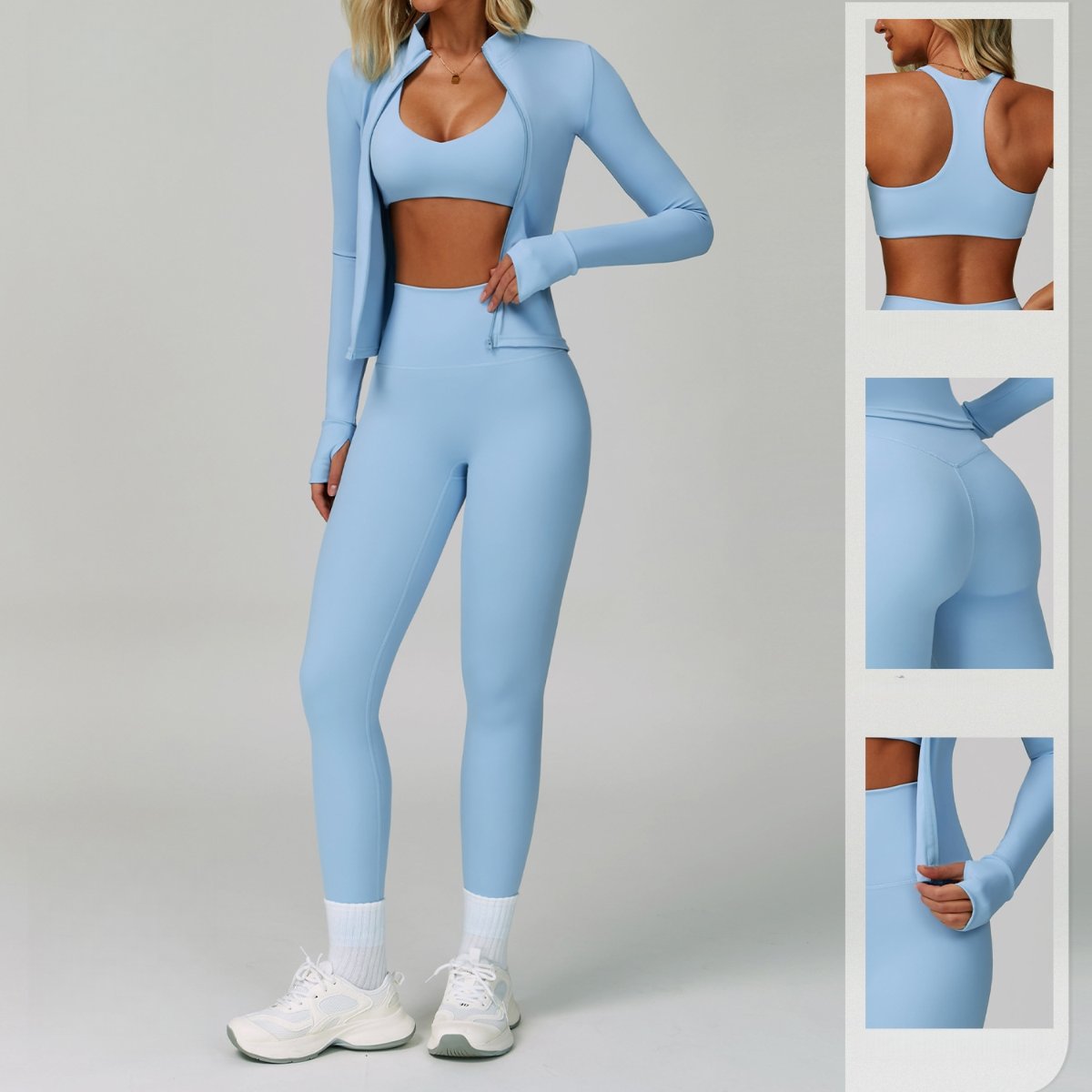 Womens Activewear 78%Nylon 22%Spandex 4 Piece Yoga Set Z-9300 - shorts print logo 22