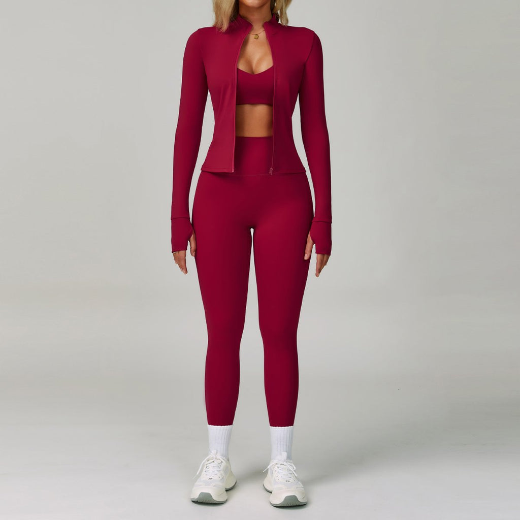 Womens Activewear 78%Nylon 22%Spandex 4 Piece Yoga Set Z-9300 Set print logo 37