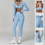Womens Activewear 78%Nylon 22%Spandex 4 Piece Yoga Set Z-9300 - jackets print logo 10