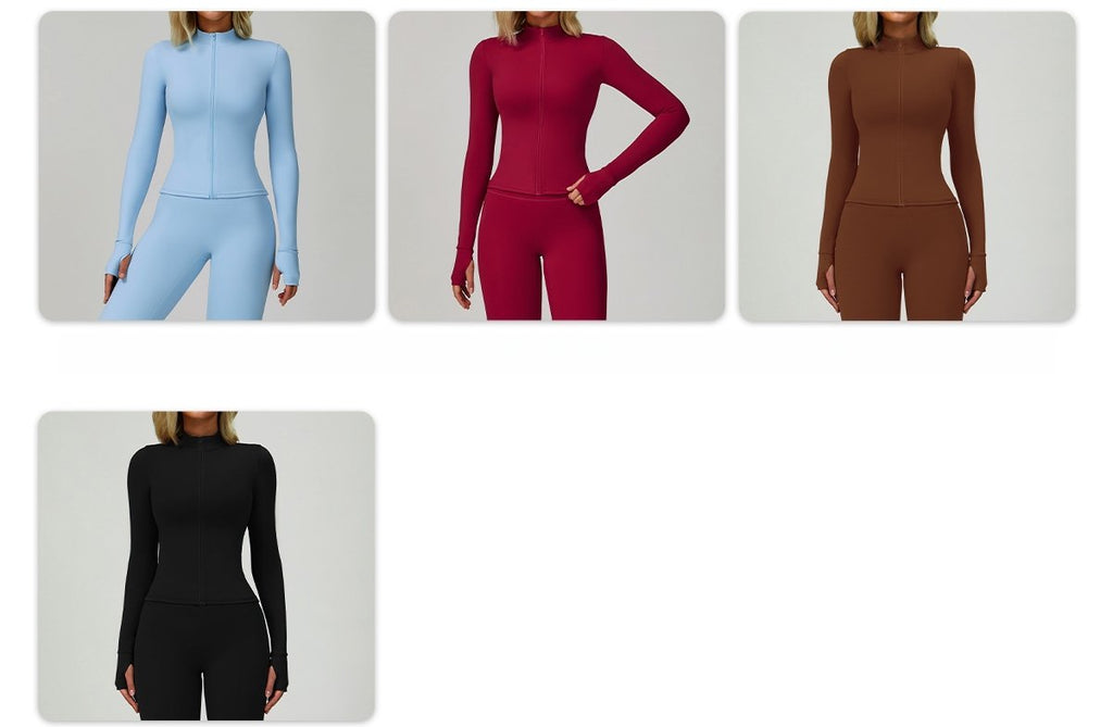 Womens Activewear 78%Nylon 22%Spandex 4 Piece Yoga Set Z-9300 - jackets print logo 21