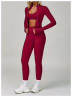 Womens Activewear 78%Nylon 22%Spandex 4 Piece Yoga Set Z-9300 Set print logo 60