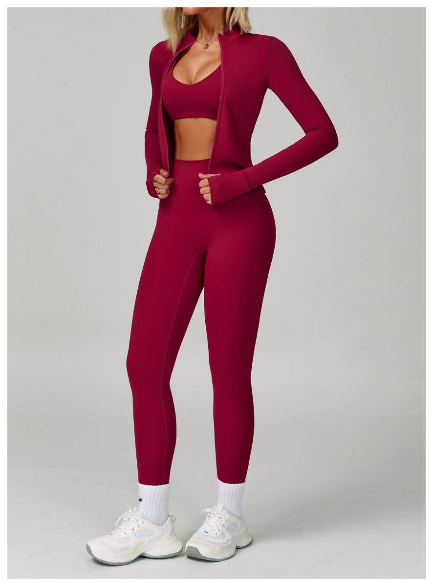 Womens Activewear 78%Nylon 22%Spandex 4 Piece Yoga Set Z-9300 Set print logo 60