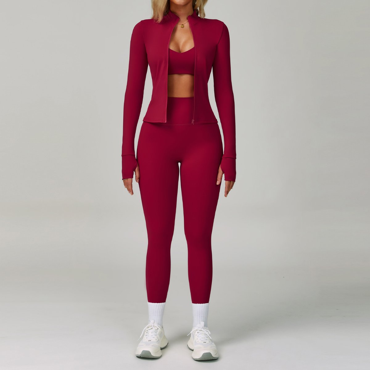 Womens Activewear 78%Nylon 22%Spandex 4 Piece Yoga Set Z-9300 - jackets print logo 9