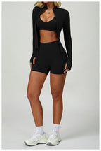 Womens Activewear 78%Nylon 22%Spandex 4 Piece Yoga Set Z-9300 - shorts print logo 55