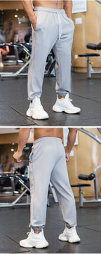Mens Gym Fitness 90%polyester 10%spandex Jogger Pants ZJ-8719 print logo 14