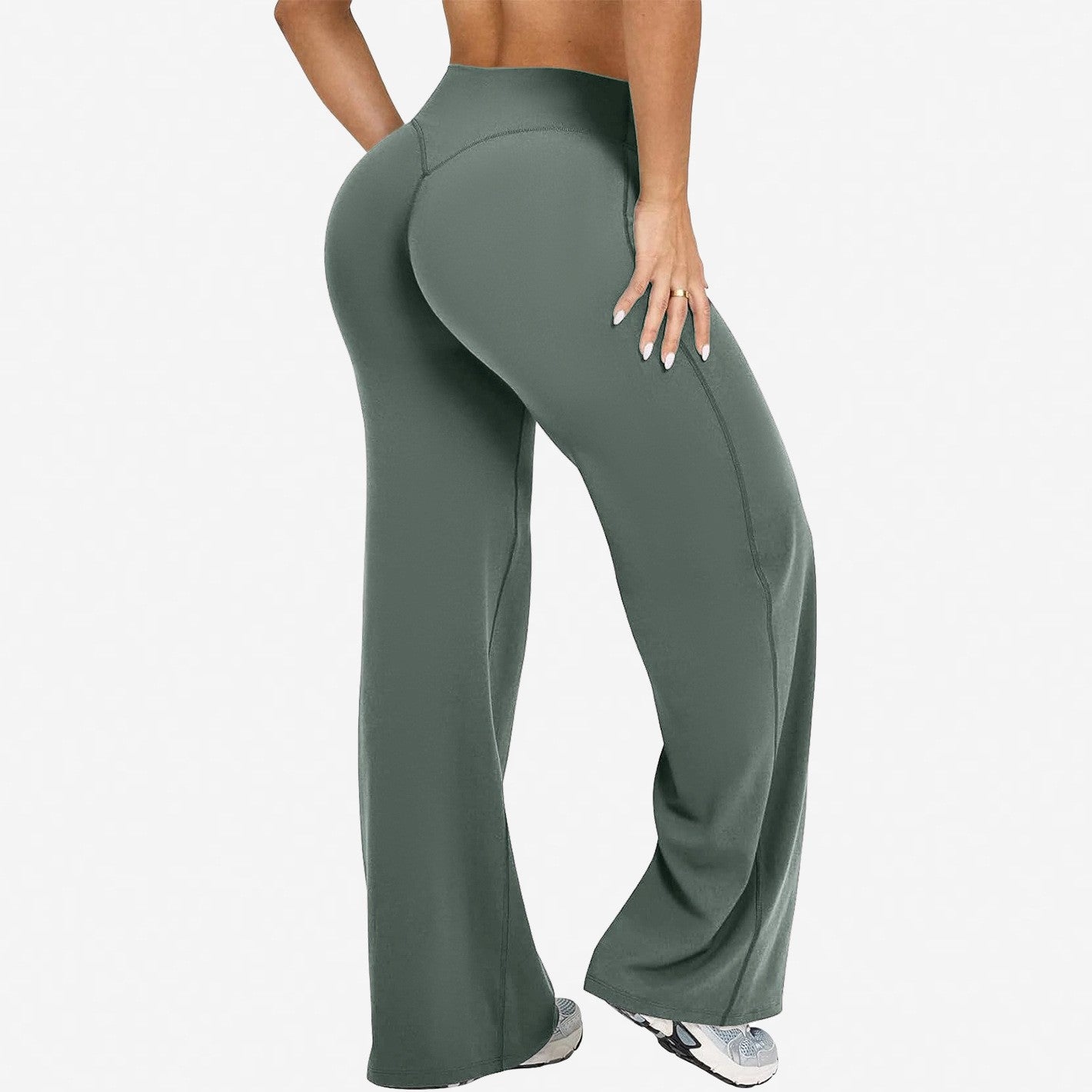 Womens Casual 75%nylon 25%spandex flares pants ZT006