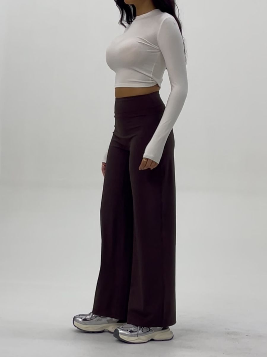Womens Casual 75%nylon 25%spandex flares pants ZT006 - Honfitwear
