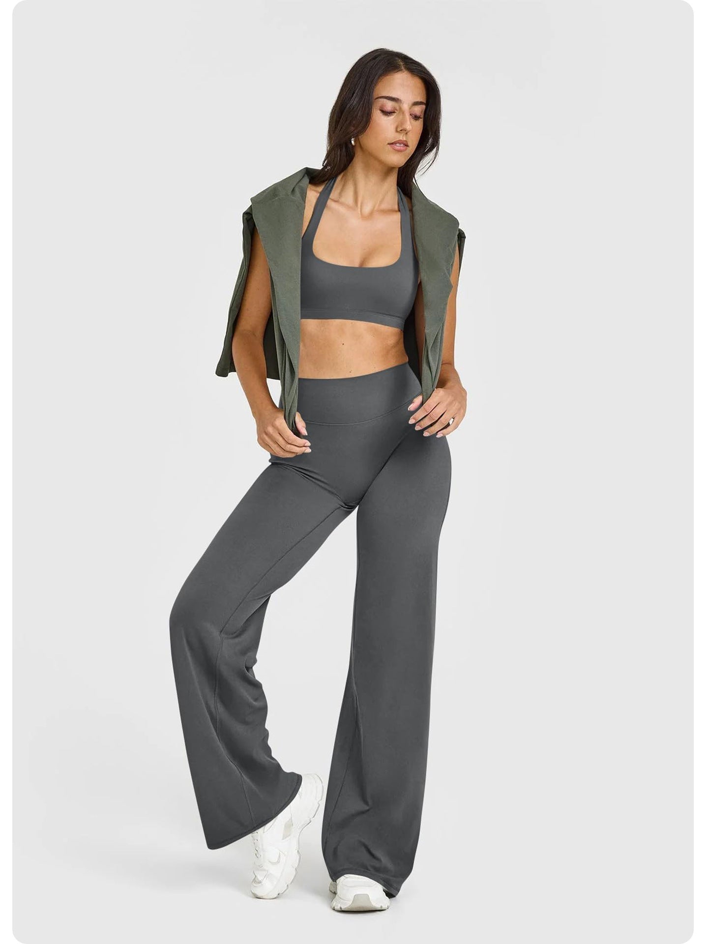 Womens Casual 75%nylon 25%spandex flares pants ZT006