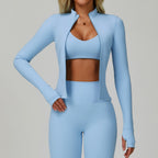 Womens Activewear 78%Nylon 22%Spandex 4 Piece Yoga Set Z-9300 - jackets